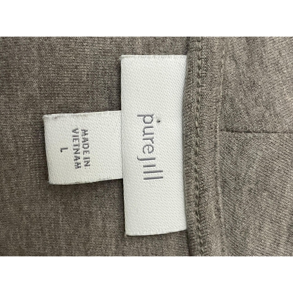 Pure Jill Dress Womens L Gray Cowl Neck Long Sleeve Jersey Shift Pockets - Picture 3 of 14